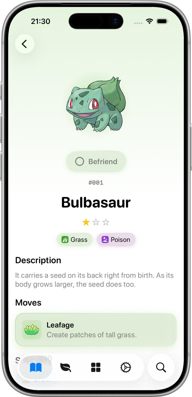 Pokopal Pokémon detail screen